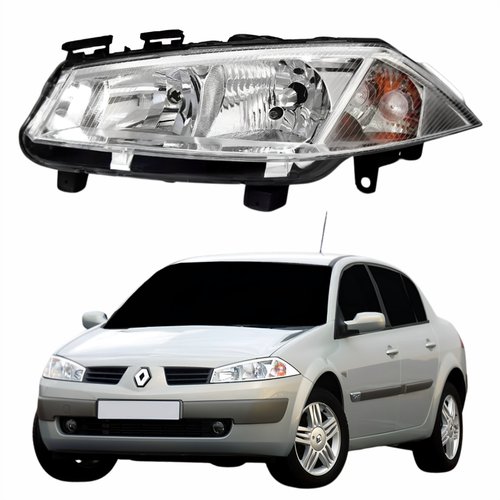 Farol Renault Megane 2006 Até 2012 Sem Regulagem Lado Esquerdo Motorista