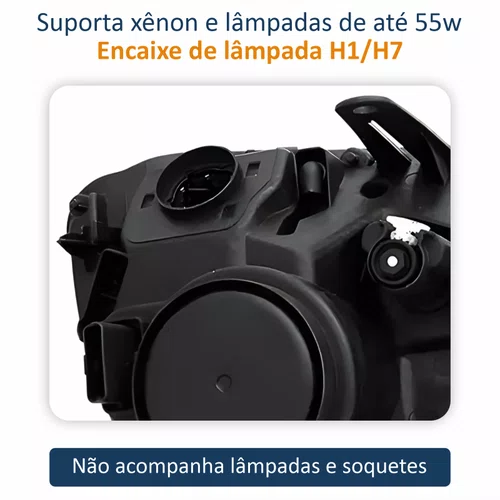 Farol Renault Oroch 2015 Até 2020 Máscara Negra Lado Esquerdo Motorista