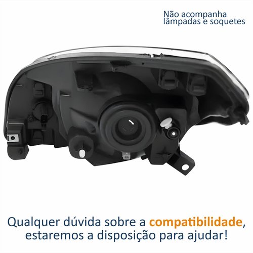 Farol Principal Renault Sandero 2012 2013 2014 Máscara Cromada Lado Direito Passageiro
