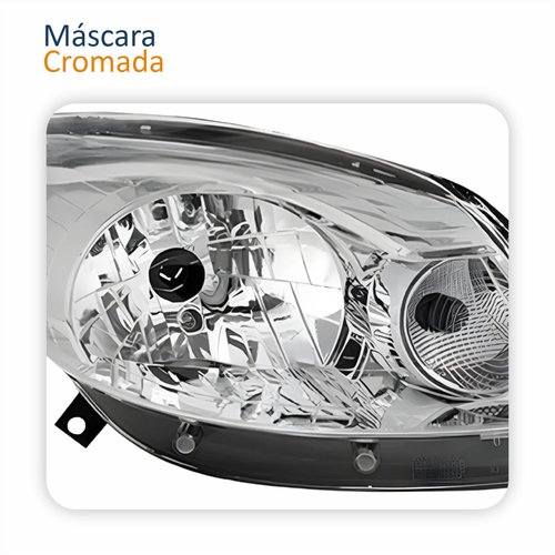 Farol Principal Renault Sandero 2012 2013 2014 Máscara Cromada Lado Direito Passageiro