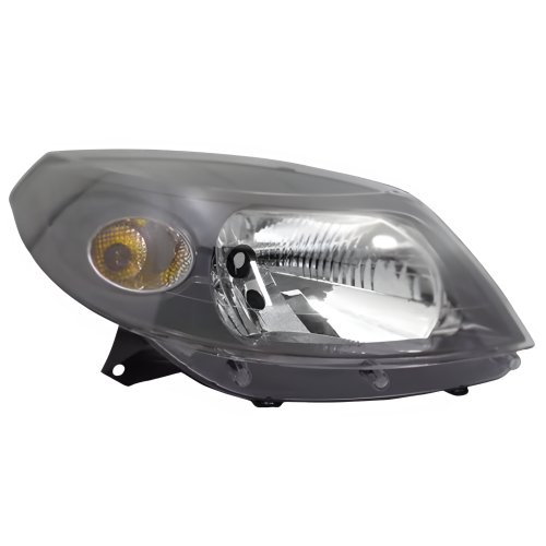 Farol Renault Sandero 2008 Até 2011 Máscara Cinza Lado Direito Passageiro