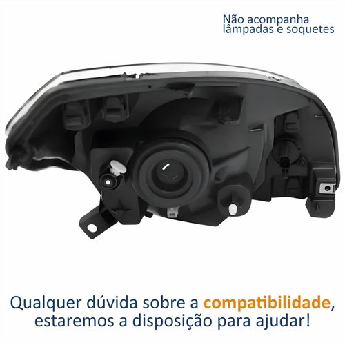 Farol Principal Renault Sandero 2012 2013 2014 Máscara Cromada Lado Esquerdo Motorista