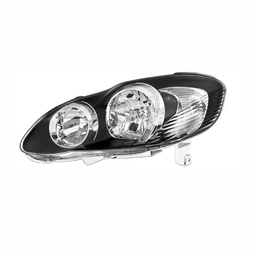 Farol Toyota Corolla Fielder 2003 Até 2008 Máscara Negra Com Anel Cromado Lado Esquerdo Motorista