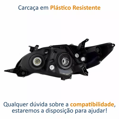 Farol Toyota Corolla Xrs 2012 Até 2014 Máscara Negra Lado Direito Passageiro