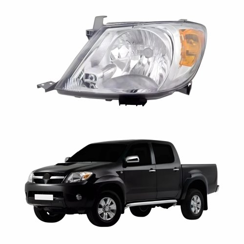 Farol Toyota Hilux SRV 2005 2006 2007 2008 Pisca Âmbar Lado Esquerdo Motorista