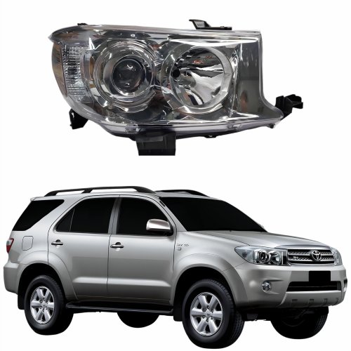Farol Toyota Hilux Sw4 2009 2010 2011 Mascara Cromada Lado Direito Passageiro