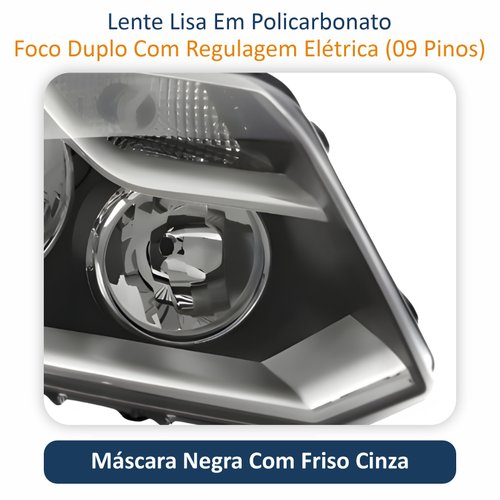 Farol Vw Amarok 2010 Até 2016 Original Arteb Regulagem Elétrica Lado Direito Passageiro