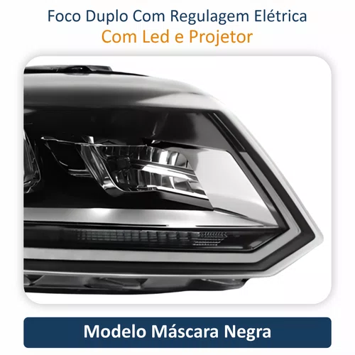 Farol Vw Amarok 2018 Até 2023 Com Led Com Projetor Lado Direito Passageiro