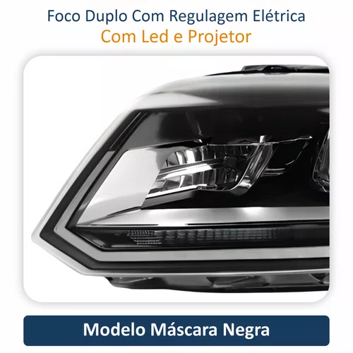 Farol Vw Amarok 2018 Até 2023 Com Led Com Projetor Lado Esquerdo Motorista