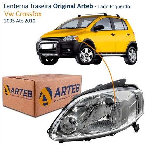 Farol Vw Crossfox 2005 Até 2010 Original Arteb Máscara Cromada Lado Esquerdo Motorista