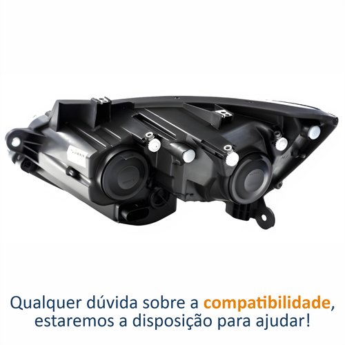 Farol Vw Crossfox 2015 Até 2019 Original Arteb Friso Preto Lado Direito Passageiro