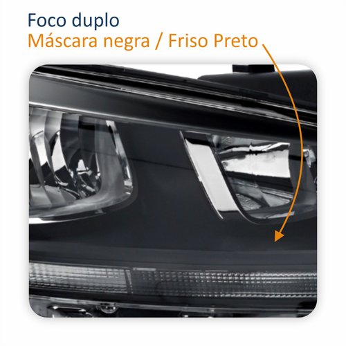 Farol Vw Crossfox 2015 Até 2019 Original Arteb Friso Preto Lado Direito Passageiro