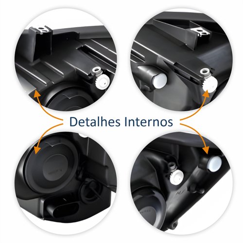 Farol Vw Crossfox 2015 Até 2019 Original Arteb Friso Preto Lado Direito Passageiro