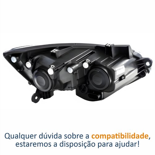 Farol Vw Crossfox 2015 Até 2019 Friso Preto Lado Esquerdo Motorista