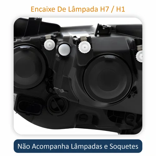 Farol Vw Crossfox 2015 Até 2019 Máscara Negra Friso Cromado Lado Direito Passageiro