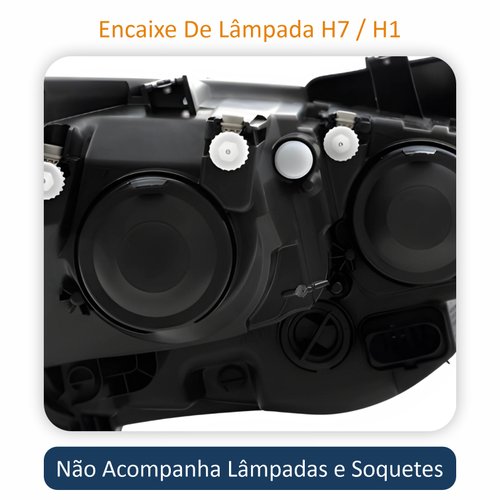 Par Farol Vw Crossfox 2015 Até 2019 Original Arteb Máscara Negra Friso Cromado