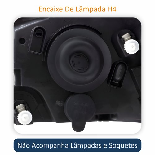 Farol Vw Fox 2003 Até 2009 Máscara Negra Lado Direito Passageiro