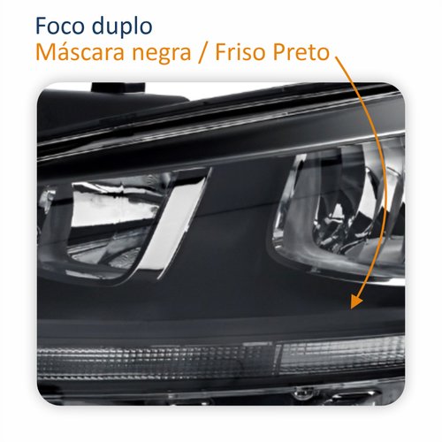 Farol Vw Fox 2015 Até 2019 Original Arteb Friso Preto Lado Esquerdo Motorista