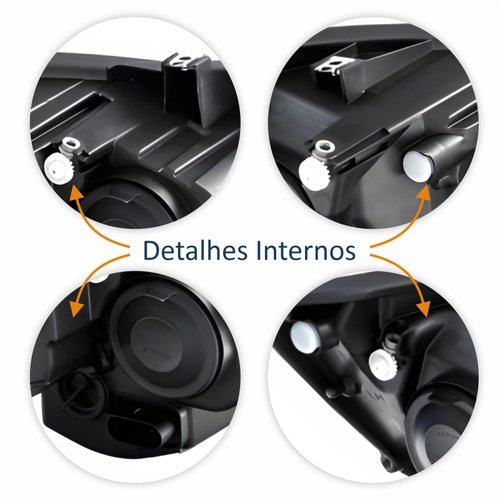Farol Vw Fox 2015 Até 2019 Original Arteb Friso Preto Lado Esquerdo Motorista