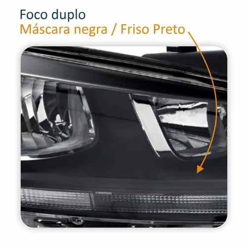 Farol Vw Fox 2015 Até 2019 Original Friso Preto Lado Direito Passageiro