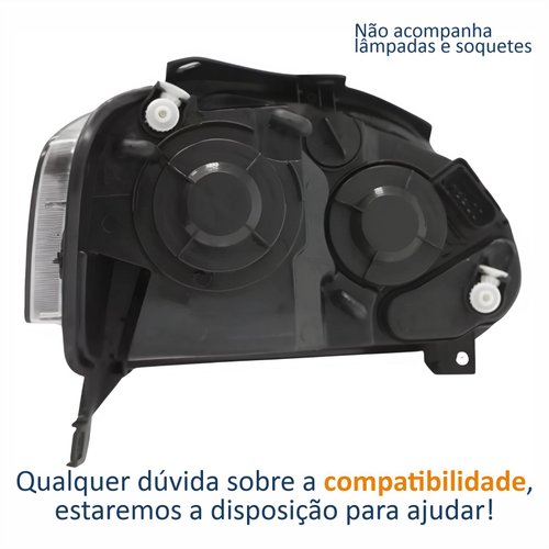 Farol Principal Vw Crossfox Fox Spacefox 2008 2009 2010 Máscara Negra Lado Esquerdo Motorista
