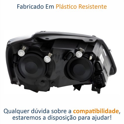 Farol Vw Fox Spacefox Crossfox 2011 Até 2014 Original Arteb Máscara Negra Lado Esquerdo Motorista