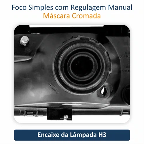 Farol Vw Gol G2 1995 Até 1999 Foco Simples Máscara Cromada Lado Direito Passageiro