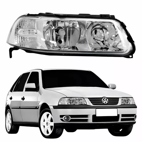 Farol VW Gol G3 1999 Até 2005 Foco Duplo Máscara Cromada ARTEB Lado Direito Passageiro