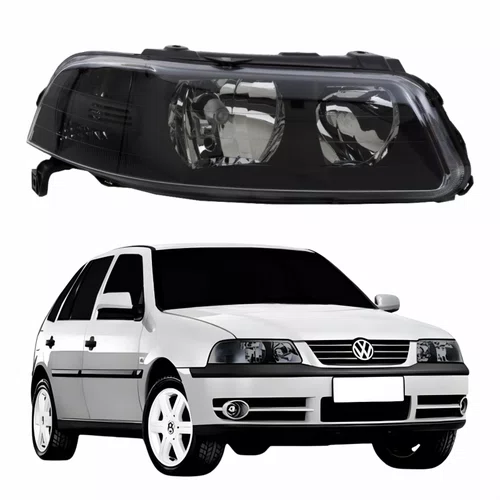 Farol Vw Gol G3 1999 Até 2005 Foco Duplo Máscara Negra Lado Direito Passageiro