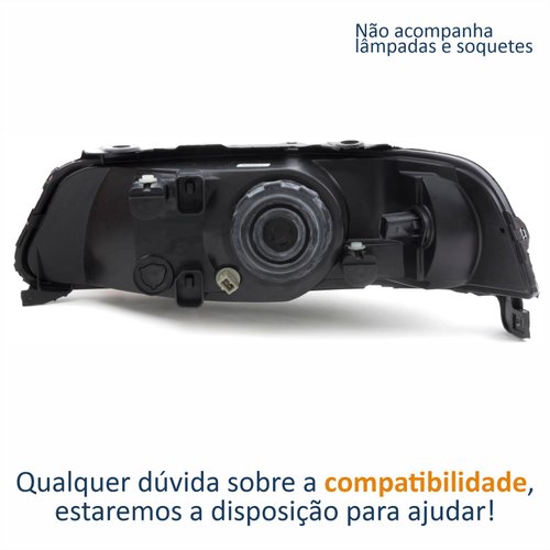 Farol Principal Vw Gol Parati Saveiro 1999 Até 2005 Foco Simples Máscara Cromada Lado Direito Passageiro