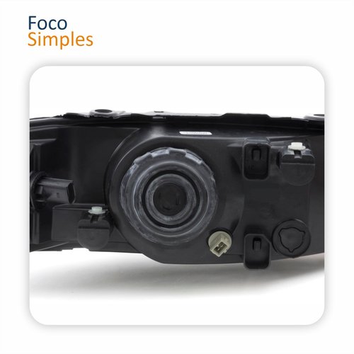 Farol Principal Vw Gol Parati Saveiro 1999 Até 2005 Foco Simples Máscara Cromada Lado Esquerdo Motorista