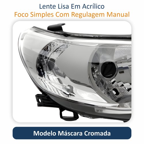 Farol Vw Gol G5 2008 Até 2012 Máscara Cromada Lado Direito Passageiro