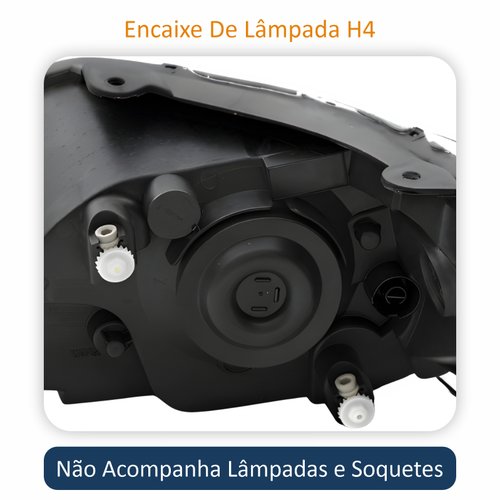 Farol Vw Gol G5 2008 Até 2012 Máscara Cromada Lado Direito Passageiro