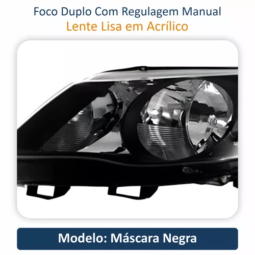 Farol Vw Gol G5 2009 Até 2013 Máscara Negra Lado Esquerdo Motorista