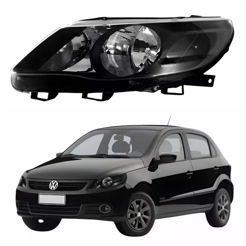 Farol Vw Gol G5 2009 Até 2013 Máscara Negra Lado Esquerdo Motorista