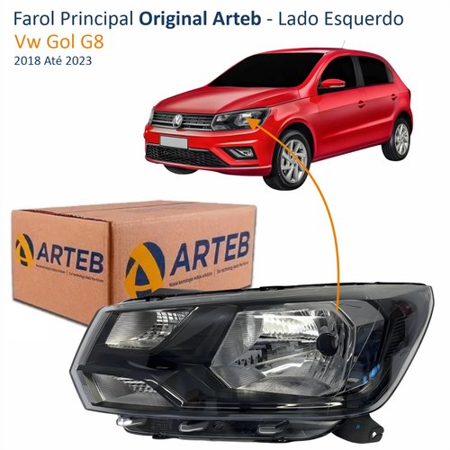 Farol Vw Gol G8 2018 Até 2023 Original Arteb Lado Esquerdo Motorista