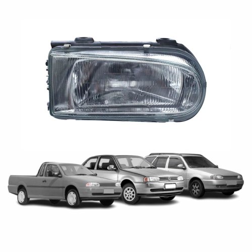 Farol VW Gol Saveiro Parati G2 Bola 1995 Até 1999 Máscara Cromada Encaixe Cibie Lado Direito Passageiro