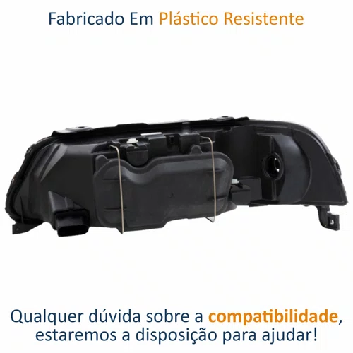 Farol VW Gol Saveiro Parati G3 1999 Até 2005 Foco Duplo Máscara Negra Lado Direito Passageiro