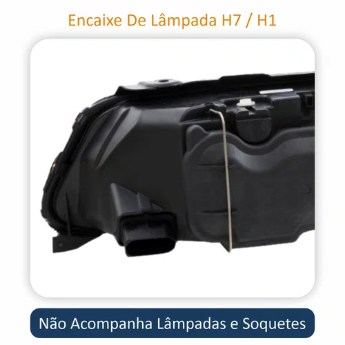 Farol VW Gol Saveiro Parati G3 1999 Até 2005 Foco Duplo Máscara Negra Lado Direito Passageiro