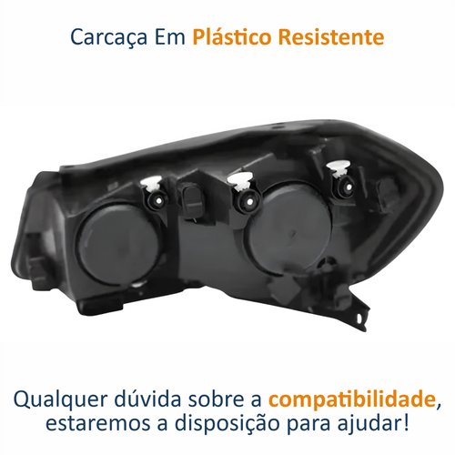 Farol Vw Gol Voyage G6 2013 Até 2016 Saveiro G6 2014 Até 2016 Original Arteb Foco Duplo Máscara Negra Lado Direito Passageiro
