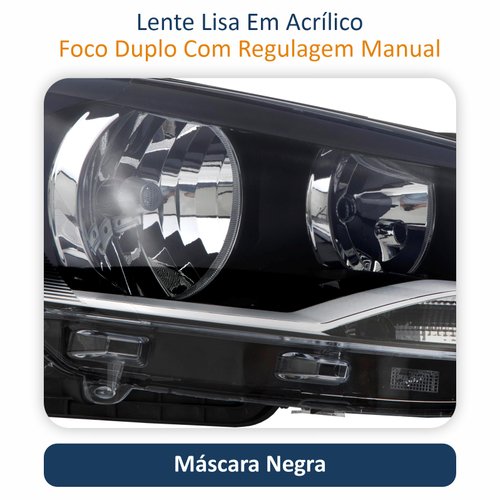 Farol Vw Gol Voyage G6 2013 Até 2016 Saveiro G6 2014 Até 2016 Original Arteb Foco Duplo Máscara Negra Lado Direito Passageiro