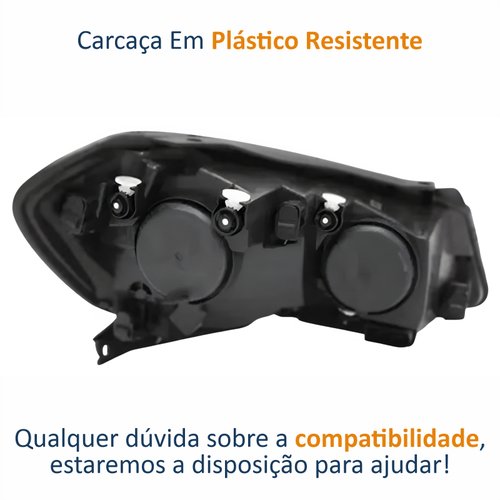 Farol Vw Gol Voyage G6 2013 Até 2016 Saveiro G6 2014 Até 2016 Original Arteb Foco Duplo Máscara Negra Lado Esquerdo Motorista