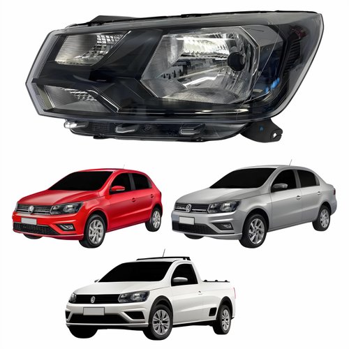 Farol Vw Gol Voyage G8 2018 Até 2023 Saveiro G7 2016 Até 2022 Lado Esquerdo MotoristaaFarol Vw Gol Voyage G8 2018 Até 2023 Saveiro G7 2016 Até 2022 Lado Esquerdo Motorista
