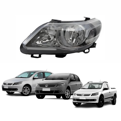 Farol Vw Gol Voyage Saveiro G5 2009 Até 2013 Cromomix Lado Esquerdo Motorista