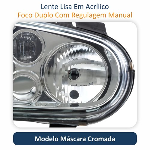 Farol Vw Golf 1999 até 2006 Original Arteb Máscara Cromada Lado Direito Passageiro