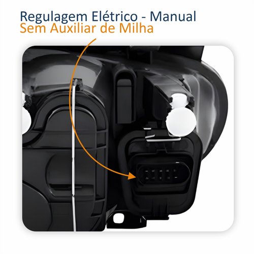 Farol Vw Golf 1999 Até 2007 Sem Auxiliar Cromado Manual Elétrico Lado Esquerdo Motorista