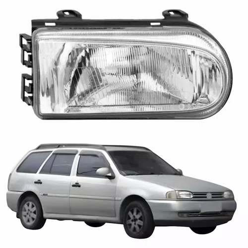 Farol Vw Parati  G2 1995 Até 1999 Foco Simples Máscara Cromada Lado Direito Passageiro
