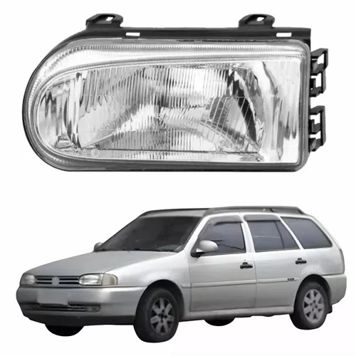 Farol Vw Parati G2 1995 Até 1999 Foco Simples Máscara Cromada Lado Esquerdo Motorista