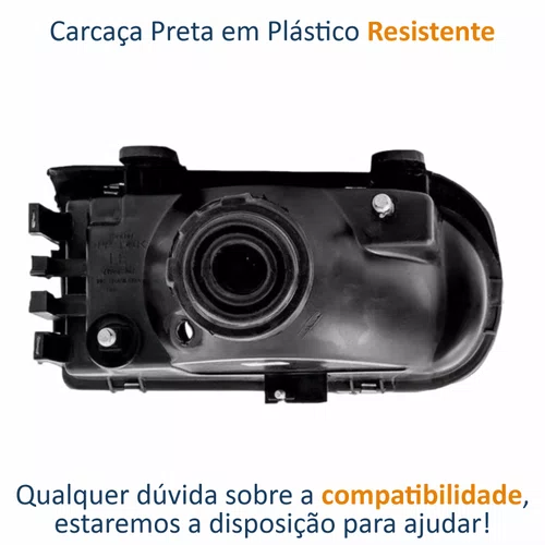 Farol Vw Parati G2 1995 Até 1999 Foco Simples Máscara Cromada Lado Esquerdo Motorista