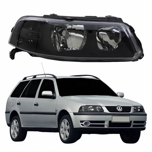 Farol Vw Parati G3 1999 Até 2005 Foco Duplo Máscara Negra Lado Direito Passageiro